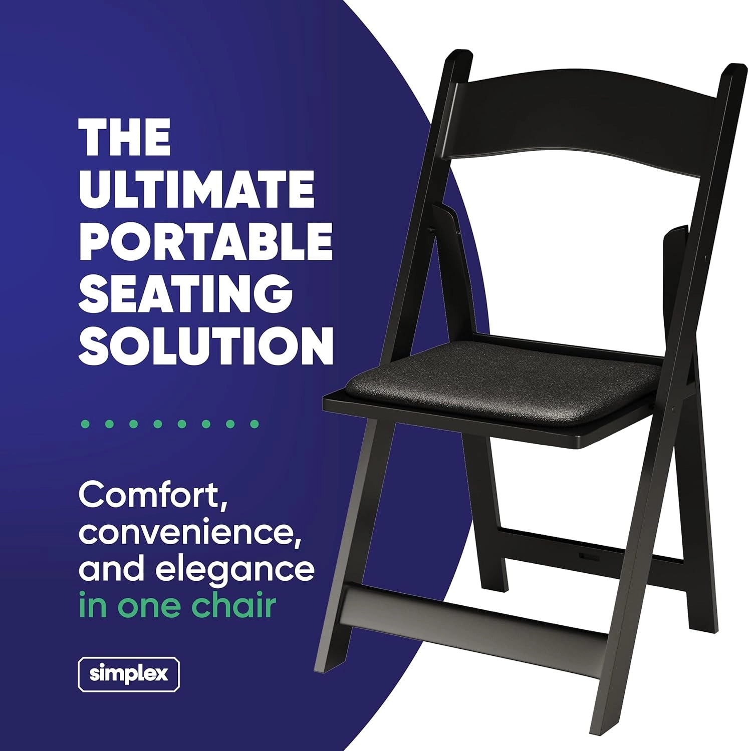 SIMPLEX Black Resin Stackable Folding Chairs